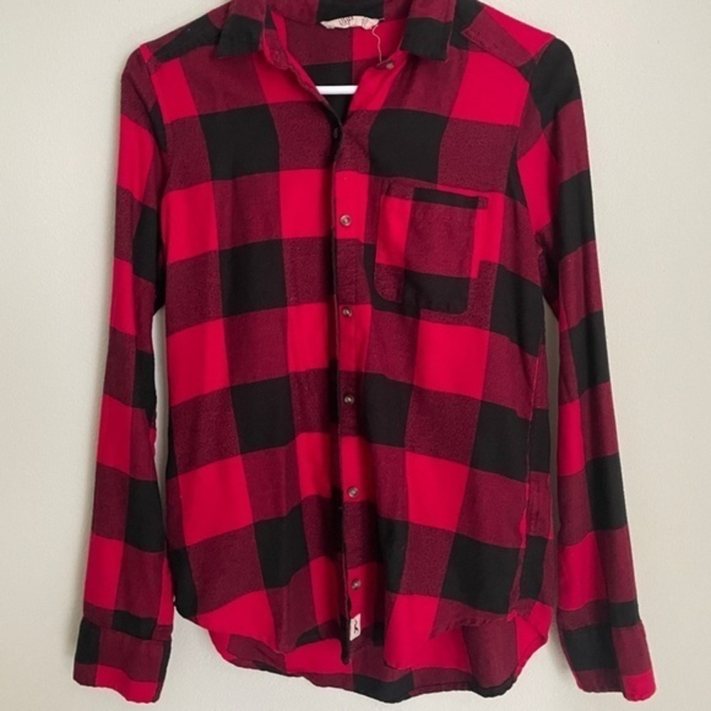 Hollister Red & Black Plaid Shirt